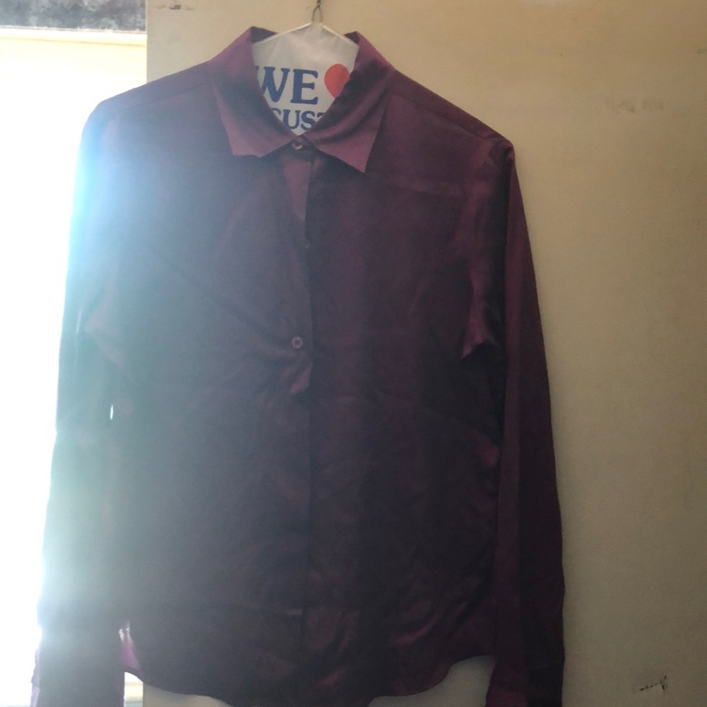 Moda international silk plum blouse size s